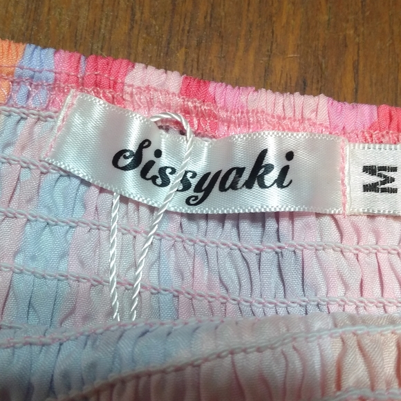 NWT Sissyaki Size M Pink, Purple, Short Sleeve Dress, Full Tiered Skirt,… - Picture 3 of 10